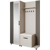 Beautysofa Garderoben-Set Livia – Design, Funktion und Ordnung in Perfektion, (Geräumiger Schuhschrank, mit praktischer Kleiderstange)