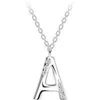 ALEXANDER YORK Kette mit Anhänger Buchstabenanhänger A, 2-tlg., 925 Sterling Silber