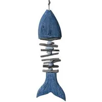 Deko-Impression Dekohänger Hänger Fischgerippe Fischgräte Girlande Treibholz blau maritime Deko (1 St)