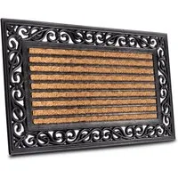 HANSE Home Fußmatte Mix Mats Gummi Kokos Panama, Türmatte, rechteckig, Höhe: 8 mm, Strapazierfähig, pflegeleicht, robust, wetterfest, UV-beständig