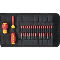 Wiha Schraubendreher slimVario (41231) - 19 tlg., (19 St), Schlitz, Kreuz, PlusMinus, TORX, Innensechskant, VDE, Elektriker