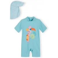 MINOTI Schwimmanzug UPF 50+ Mädchen-Badeanzug mit Mütze (2-tlg)