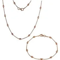 SilberDream Schmuckset SilberDream Glamour Kette Armband (2-tlg., Schmucksets), Damen Schmucksets aus 925 Sterling Silber, vergoldet (Roségold 333), F