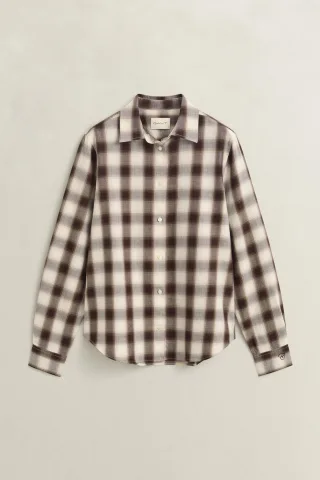 GANT - Regular Fit Flanellbluse deep brown - Gr. - 38