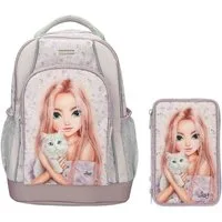Depesche Kinderrucksack TOPModel Schul-Set BLOOMING KITTY 2er Set (1x Schulrucksack, 1x Federmäppchen, 2-tlg)