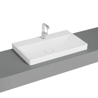 VitrA New Metropole Aufsatzwaschtisch wandgebunden rechteckig 80 x 47 cm mit Hahnloch,7527B401-0937 7527B401-0937