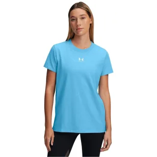 Under Armour - "Rival Core" T-Shirt für Damen, Übergroß, kurzärmlig (Elysium Blau/Weiß)