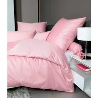 Janine Bettwäsche Colors, Mako-Satin, 2 teilig, feinfädige uni Bettwäsche für alle Jahreszeiten, Markenreißverschluss