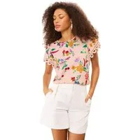 Love & Roses T-Shirt Love & Roses T-Shirt mit Flatterärmeln, Regular (1-tlg)