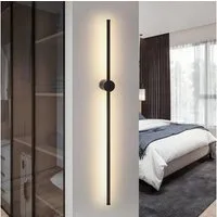 ZMH LED Wandleuchte Wandlampe Schwarz 100cm Nachtlampe Warmweiß 3000K für Flur, 3000k, schlankes Design Einfache flexible