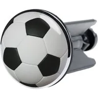 Sanilo Waschbeckenstöpsel Fußball, Ø 4.0 cm, hochwertig, universell, mit Motiv, 100% wasserdicht