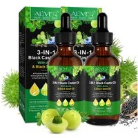 ALIVER Haaröl Haaröl Haarpflege Ätherisches Öl Rizinusöl Amlaöl Schwarzkümmelöl, 2-tlg., Rizinusöl, Amla Öl, Schwarzkümmelöl