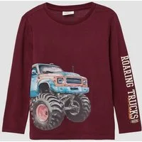 s.Oliver Langarmshirt T-Shirt Longsleeve mit großem Silikon-Print
