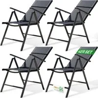 ONDIS24 Gartenstuhl Hochlehner Aluminium Klappsessel Vinoro Deluxe Gartensessel (4 St), UV-beständig