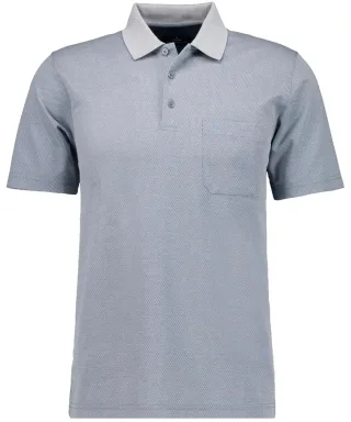 RAGMAN - Softknit-Polo fishnet hellblau - Gr. - XXL