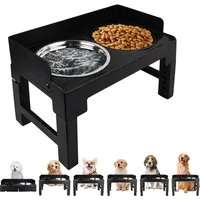 BlingBin Futterstation Höhenverstellbarer Hundenapf, Futternapf mit Trennwand und Ständer, Edelstahl, Erhöhte Hundenäpfe für kleine, mittelgroße und große Hunde