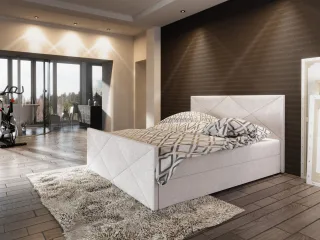Boxspringbett Bett HUGO -Variante D- 140x200cm Beige inkl.Bettkasten