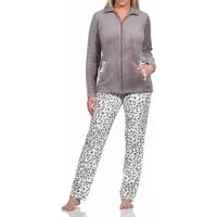 Normann Relaxanzug Damen Hausanzug Homewear aus Coralfleece im Animal Look