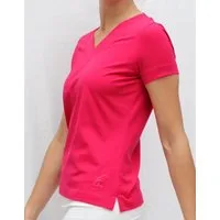 ESPARTO Yogashirt Yoga V-Shirt Farishta in Bio-Baumwolle V-Shirt mit kurzen Ärmeln, unten geschlitzt