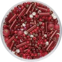 Glorex Bastelperlen Glorex Rocailles Perlen Mix 17 g rot