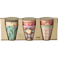 rice Kinderbecher Rice Melamin 6er-SET Becher - Pfau & Blumen Print 160ml, Melamin