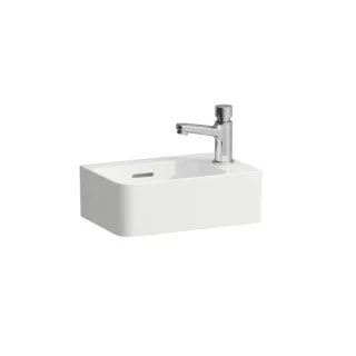 LAUFEN Val Handwaschbecken H8152800001061 34x22cm, unterbaufähig, mit Überlauf, Hahnloch rechts, weiß