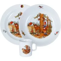 L.E.R.D.93 Kindergeschirr-Set Kindergedeck 3-tlg. Porzellan, buntes Märchenmotiv "Rotkäppchen", Porzellan, Wunderschönes buntes Märchenmotiv "Hänsel & Gretel"
