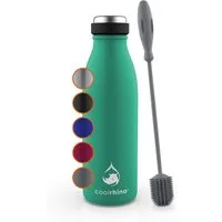 coolrhino Isolierflasche rhinoTherm2 Edelstahl Trinkflasche 500 ml / 1 liter, Thermosflasche BPA frei mit Reinigungsbürste, Spülmaschinenfest