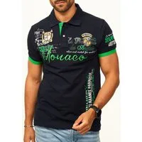 behype Poloshirt mit Stickerei als Freizeit Polo T-Shirt - Polo-Hemd für Herren Kurzarm Polohemd im Regular-Fit in Piqué-Qualität für Männer