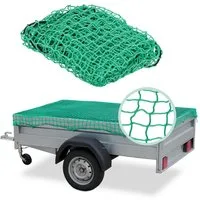 relaxdays Anhängernetz Grünes Anhängernetz bis 2 x 3 m, BxL: 2.3x3.5 m, (1-St)