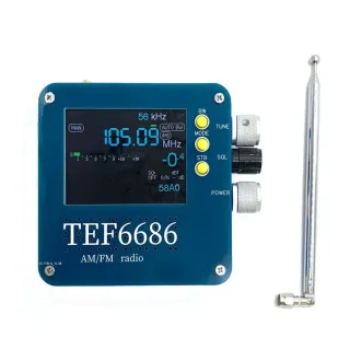 TEF6686 Radio Receiver Shortwave AM FM Long Wave Medium Wave with 3.2inch LCD Screen Built-in Speaker