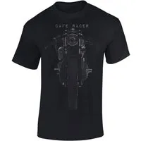 Baddery Print-Shirt Biker Shirt: "Cafe Racer" - Motorrad T-Shirt, hochwertiger Siebdruck, auch Übergrößen, aus Baumwolle