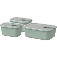 Mepal Aufbewahrungsschüssel Frischhaltedosen-Set 3-teilig EASYCLIP, Grün, Kunststoff, 1x 1000 ml, 2x 450 ml, Auslaufsicher, Luftdicht