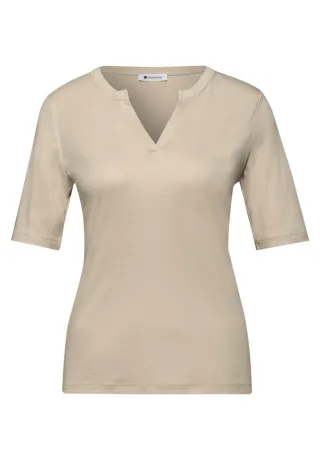 Street One - Basic Shirt beige - Gr. - 34