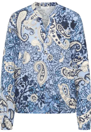 ETERNA - Bluse Viskose Langarm blau - Gr. - 44/Langarm