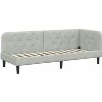 vidaXL Bett Eckbettgestell Hellgrau 80 x 200 cm Samt (1-tlg)