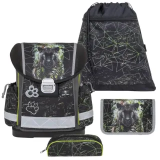 Belmil Schulranzen Set Jungen Black Panther (Motiv: Panther Raubtier) "Classy", ab 1.Klasse Grundschule