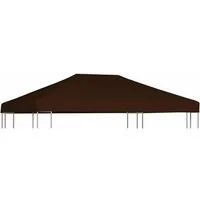 vidaXL Pavillon-Ersatzdach Pavillondach 310 g / m² 3x4 m Braun, 300 x 400 cm