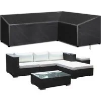 Jibenhome Gartenmöbel-Schutzhülle L-förmige Gartenmöbel-Abdeckung Wasserabweisend, Oxford Ecksofa-Schutz, Rattanmöbel, UV-Schutz, Outdoor-Schutzhülle für Terrasse, Garten