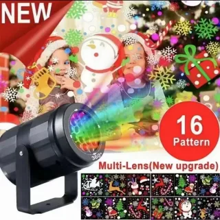 16 Patterns Projector LED Lights Christmas DJ Party LightsStage LightIndoor and Outdoor Decoration Laser Lamp Holiday