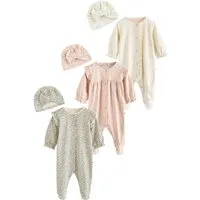 Next Schlafoverall Baby Schlafanzug mit Turbans, 3er-Pack (6-tlg)