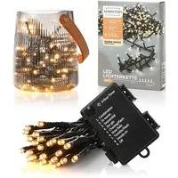 Nordstern LED-Lichterkette WarmWeiß von 24 bis 1.200 LED Weihnachtsdeko für Innen und Außen, Batteriebetrieben 48 LED - 3,5 m für Weihnachtsbaum