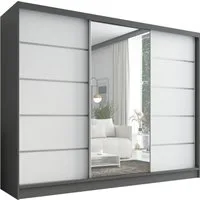 A&J MöbelLand GmbH Schiebetürenschrank AURELIA 1 mit 3 Schubladen und Spiegel (TOP ANGEBOT! Geräumiger Schrank mit einer Breite von 200 cm und Spiegel, ideal zur Aufbewahrung von Kleidung und Accessoires. 3 Schubladen und viel Stauraum. TOP PRODUKT! 