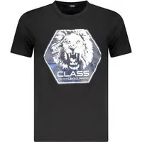 Cavalli Class T-Shirt Stilvolles Herren T-Shirt Schwarz - Rundhals, Druck