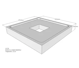 Neuesbad Wannenträger für Bette Floor 900x900 SD22817