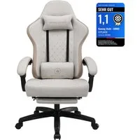 GTPLAYER Gaming-Stuhl Ergonomischer Gaming Sessel Schreibtischstuhl aus Stoff/Kunstleder (Pacekung), Federsitzkissen mit Fußstütze