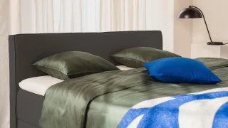 BRUNO Boxspringbett Premium 140x200cm in Schwarz | Matratzen-Härtegrad: Links H3 / Rechts H2 | mehrfach ausgezeichnet in Design & Qualität