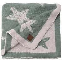 Babydecke Baby Strickdecke, Babydecke, Weich & Atmungsaktiv, 80x100cm Grü Sterne, Little Dedi