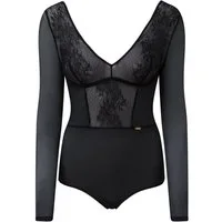 Gossard Langarmbody Glossies Lace Langarm Body Black (Shapebody, 1-tlg)