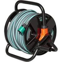 BlingBin Schlauchtrommel Wasserschlauchtrommel Schlauchhalter für 40m 1/2" Gartenschlauch, (1 Stück, 1-tlg., Ohne Schlauch), mit Schlauchanschluss, Kunststoff, Platzsparend & Einfach Abnehmbar